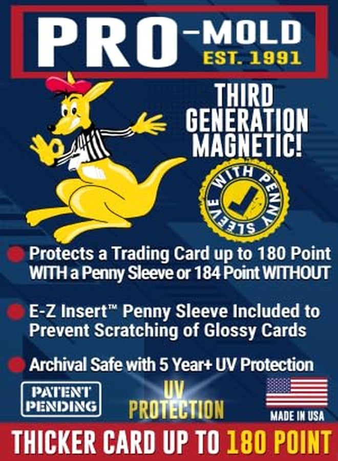 Pro-Mold Display Box of 18 Magnetic Card Holder 180pt 3rd Generation with E-Z Insert Sleeves and Arrowhead Corners